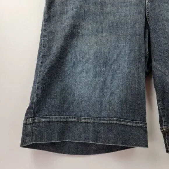 Lane Bryant Short Womens 22 Dark Wash Denim Bermuda Pockets Buttons High Rise - Picture 6 of 12